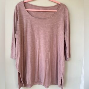 JJill Pure Jill 3/4 sleeve High Low Tunic Mauve Pink Top XL